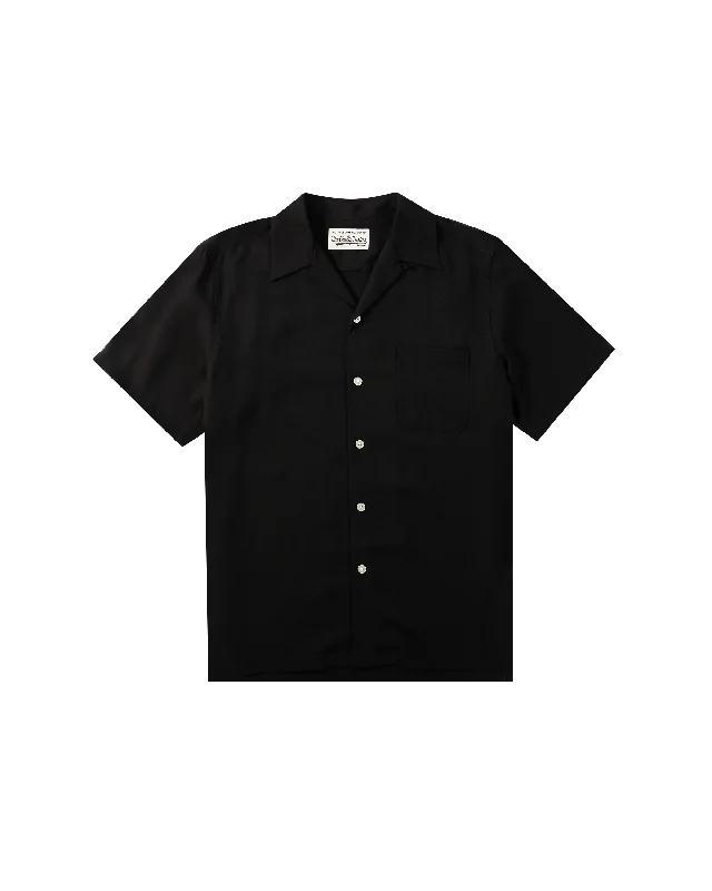 50'S Shirt S/S (Type-1) - Black Classic Short Sleeve Tunic