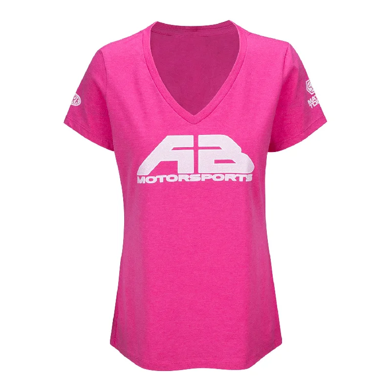 AB Motorsports Ladies Shirt Cozy Striped Short Sleeve
