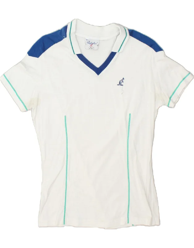 AUSTRALIAN L'ALPINA Womens Polo Shirt IT 50 XL White Cotton Casual Loose Short Sleeve AUSTRALIAN L'ALPINA Womens Polo Shirt IT 50 XL White Cotton Casual Loose Short Sleeve