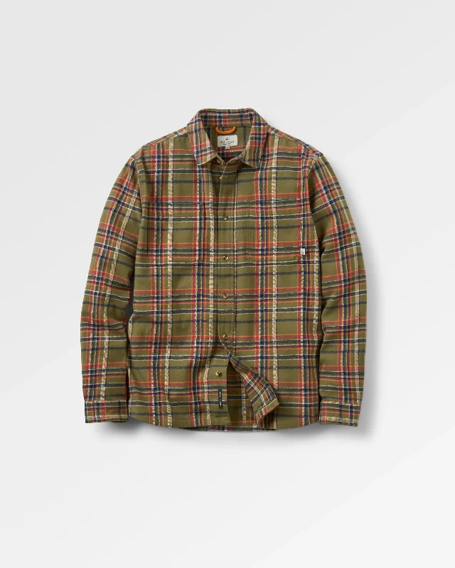 Backcountry Check Shirt - Khaki Check Relaxed Cotton Short Shirt