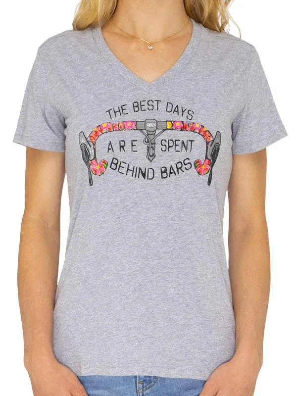 Best Days Behind Bars Women's T Shirt Elegant Lace Short Sleeve