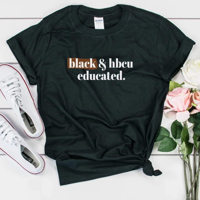 Black and HBCU Educated Shirt - Unsiex - Support Black Colleges Soft Flowing Short Shirt