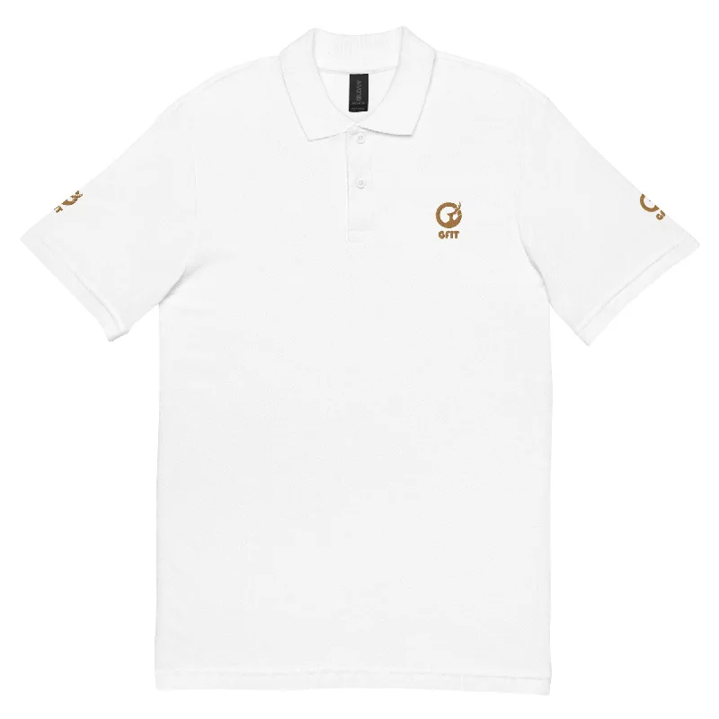 Classic Embroidered Unisex Pique Polo Shirt Elegant Lace-Trimmed Short Shirt