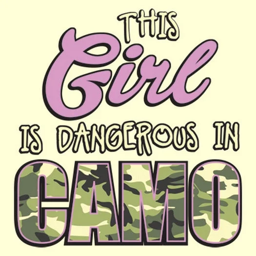 Dangerous in Camo - Girl T Shirt Casual Loose Short Sleeve