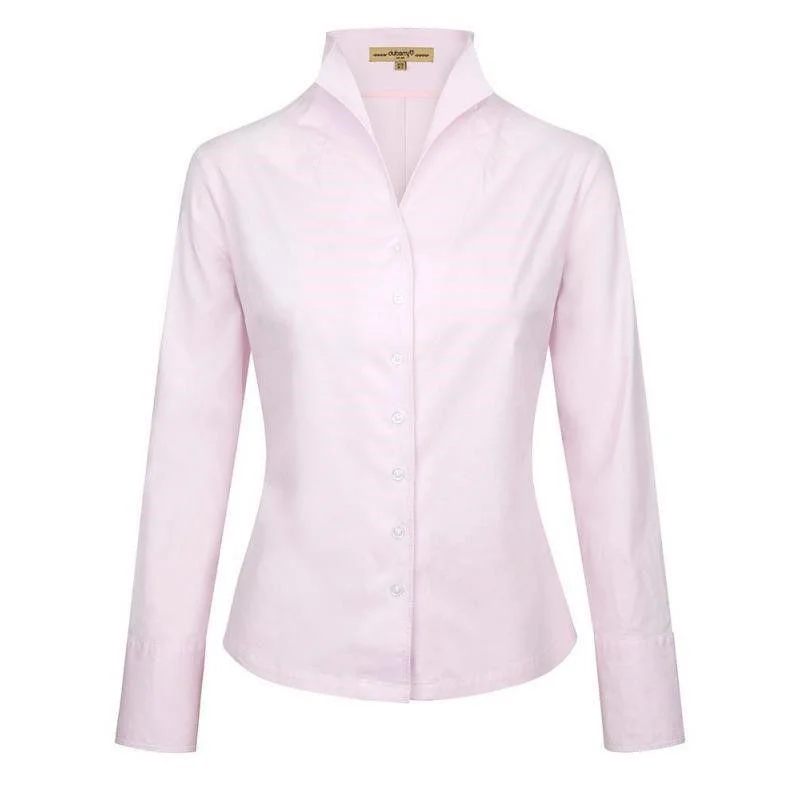 Dubarry Snowdrop Ladies Portrait Collar Shirt - Pale Pink Fashionable Cuffed Short Sleeve Dubarry Snowdrop Ladies Portrait Collar Shirt - Pale Pink Fashionable Cuffed Short Sleeve