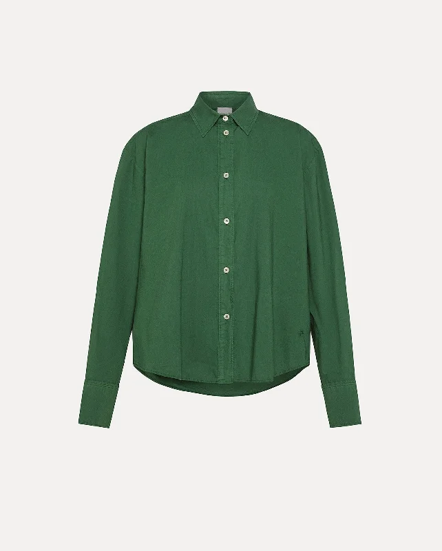 ESSENTIAL SHIRT / MALACHITE Casual Boxy Short Shirt