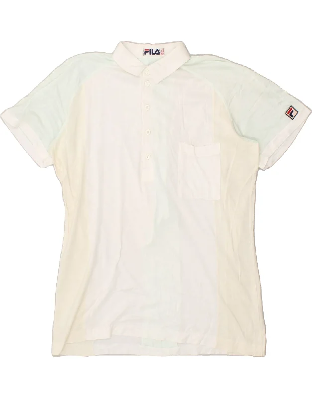 FILA Womens Polo Shirt IT 52 Large Multicoloured Colourblock Comfortable Short Sleeve Tunic