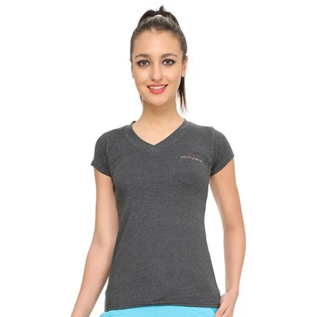 HiFlyers Womens T Shirt Grey Classic Casual Short Sleeve