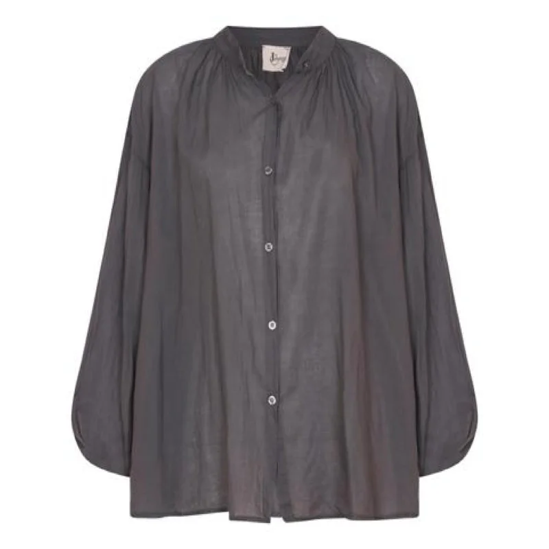 L/S Shirt Grey Fashionable Rounded Short Shirt