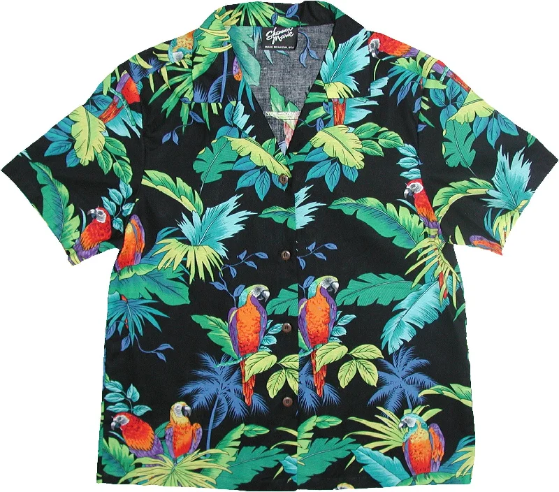 Jungle Parrot Women's Hawaiian Camp Shirt Stylish Crew Neck Shirt