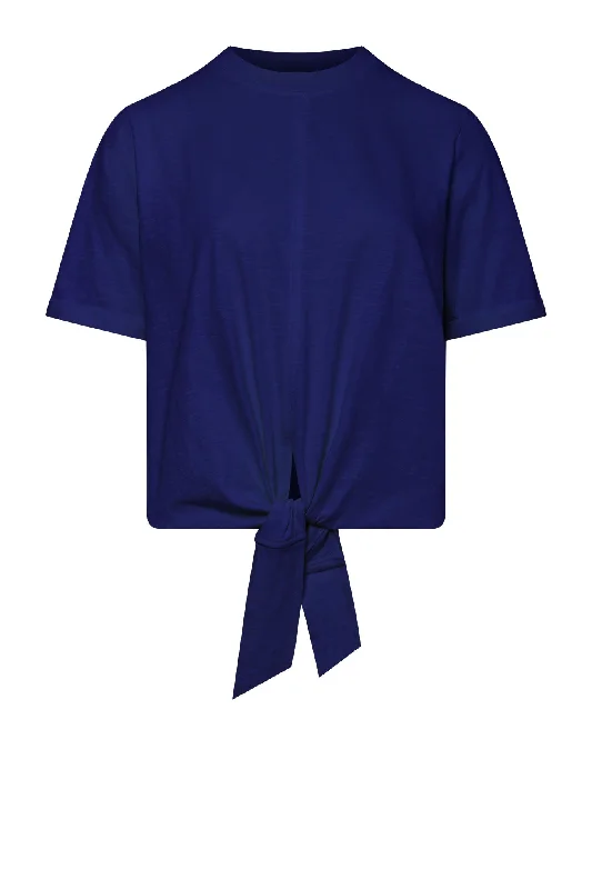 Anisa Shirt Navy Blue Soft Cotton Short Tee