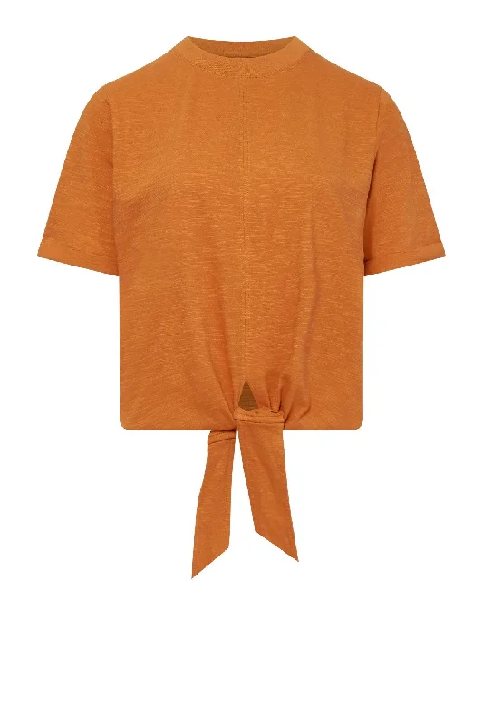 Anisa Shirt Orange Comfortable Graphic Short Sleeve