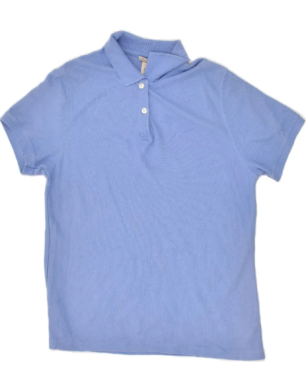 L.L.BEAN Womens Polo Shirt UK 14 Medium Blue Cotton Fashionable Button-Front Short Sleeve L.L.BEAN Womens Polo Shirt UK 14 Medium Blue Cotton Fashionable Button-Front Short Sleeve