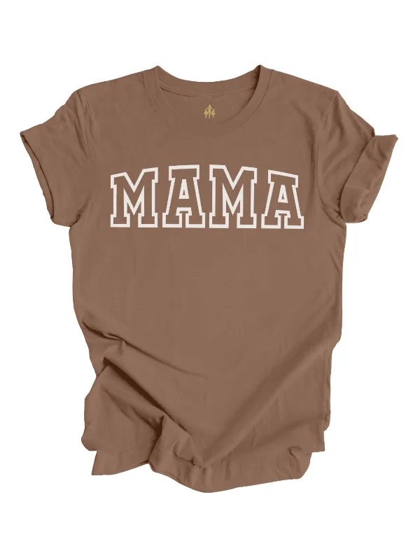 MAMA Varsity Short Sleeve Shirt - Brown Modern Fit Short Sleeve