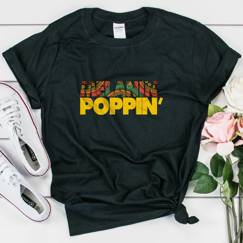 Melanin Poppin Shirt - Unisex Trendy Floral Short Sleeve