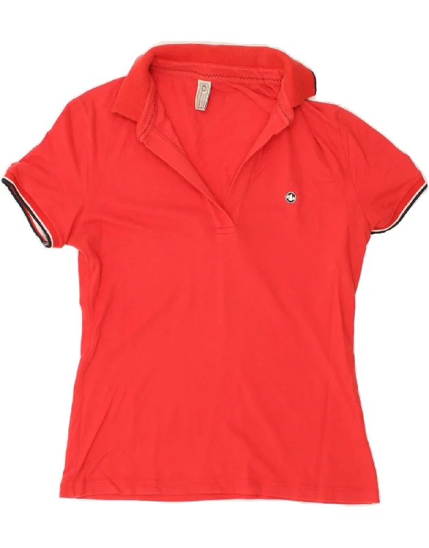 MURPHY & NYE Womens Polo Shirt UK 16 Large Red Cozy Knit Short Sleeve Top