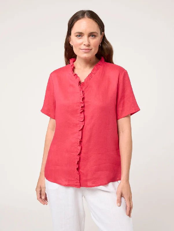 Niya Ruffle Shirt Fashionable Pleated Short Shirt