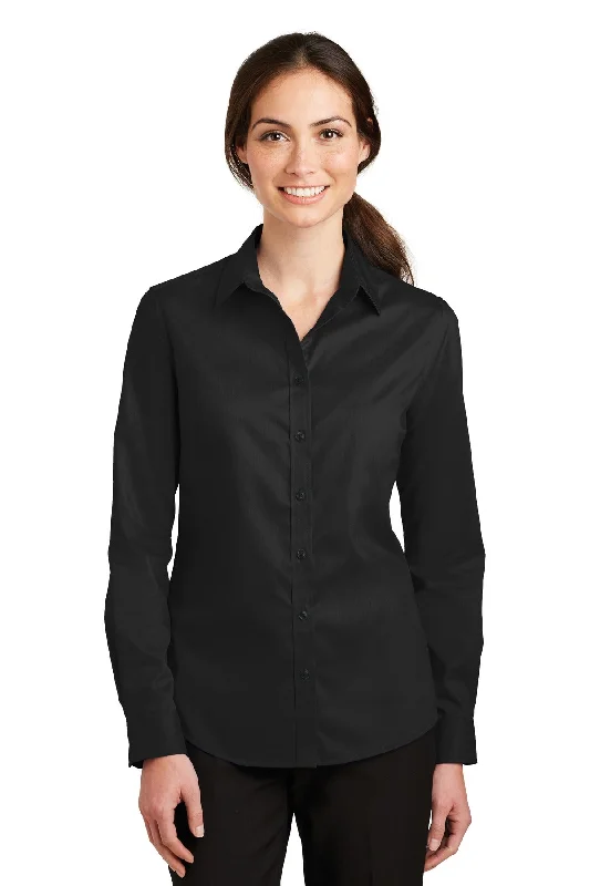 Port Authority Ladies SuperPro™ Twill Shirt. L663 Casual Plain Short Shirt