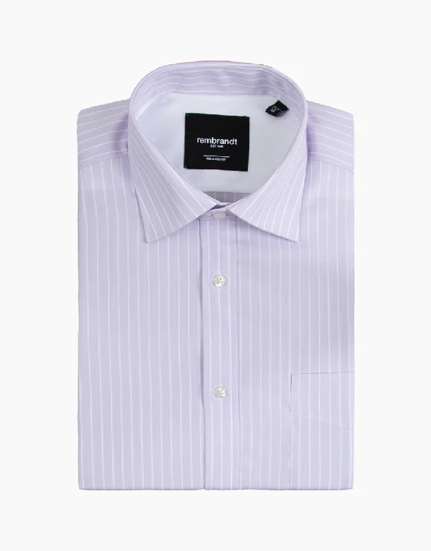 Rembrandt -Sinatra Shirt - Lilac Stripe Stylish Round Neck Shirt