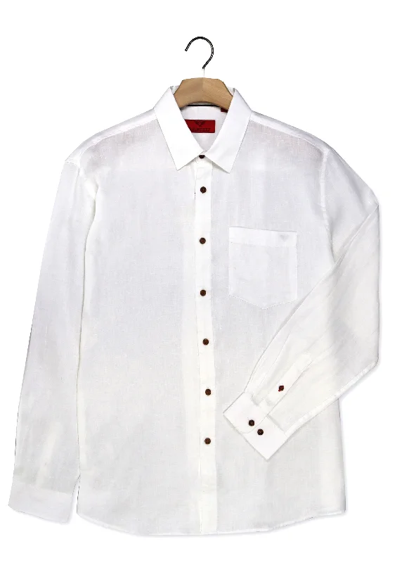 R.F. Scott - Fielding Linen Shirt - Navy or White Elegant High-Low Short Shirt