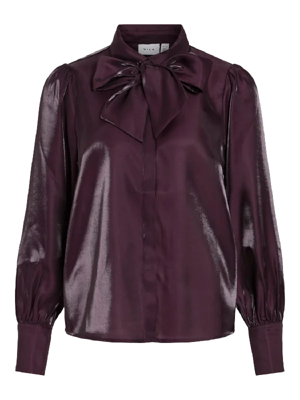 VIKLARINA Shirt - Plum Perfect Trendy Ruffled Short Sleeve