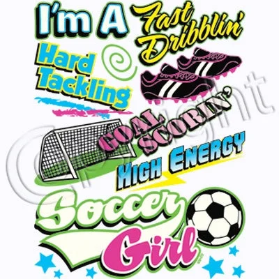 Soccer Girl - Neon T Shirt Trendy Short Sleeve Tunic