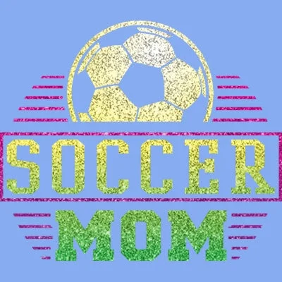 Soccer Mom - Glitter T Shirt Modern Fit Short Sleeve