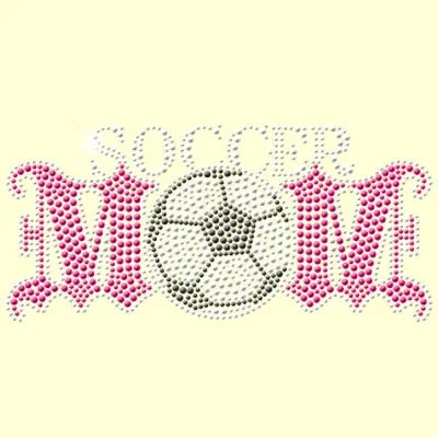 Soccer Mom - Rhinestones & Pink Nailheads T Shirt Relaxed Cotton Short Blouse