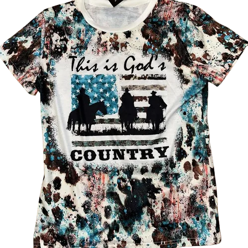 Southern Borders God's Country Tee Shirt Trendy Short Sleeve Tunic