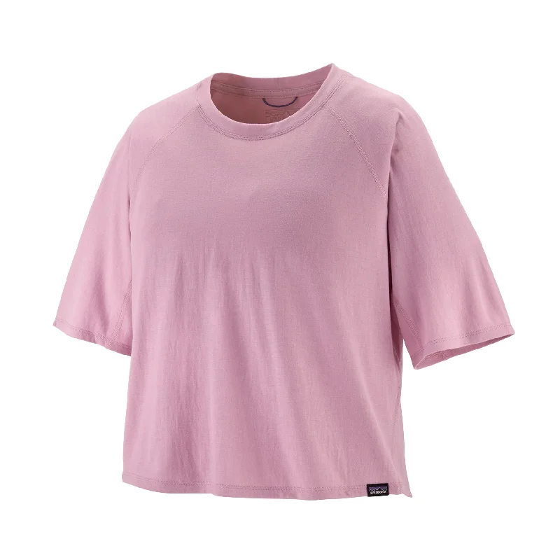 Womens Patagonia Capilene Cool Trail Cropped Shirt Classic Short Sleeve Blouse
