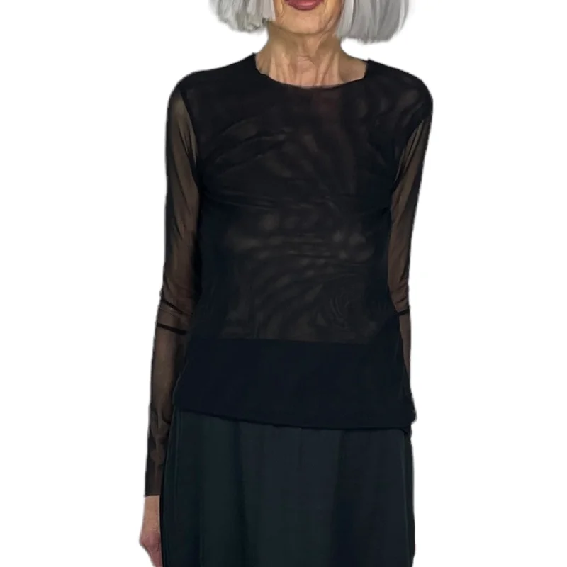 L/S TULLE T-SHIRT Solid Color Striped Floral