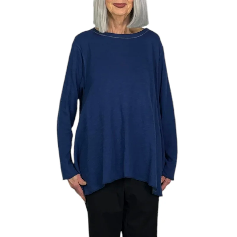 DOUBLE LAYER LONG ANGEL TEE Zippered Front Buttoned Front Snap Front