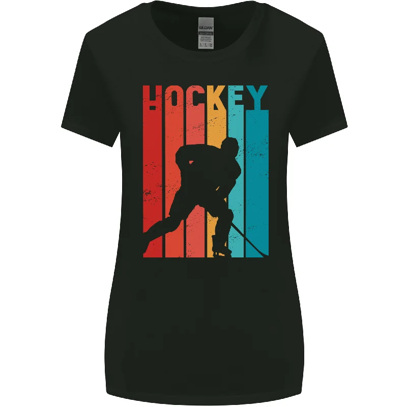 A Retro Ice Hockey Player Womens Wider Cut T-Shirt Oversized T-Shirt Spandex breathable