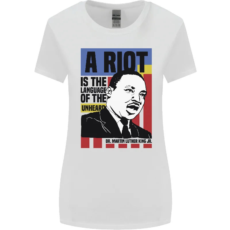 A Riot Martin Luther King Black Lives Matter Womens Wider Cut T-Shirt Polka Dot Checkered Tartan