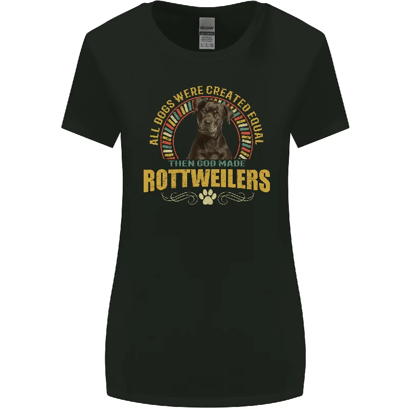 A Rottweiler Dog Womens Wider Cut T-Shirt Lace Blend Ribbed Blend Corduroy Blend