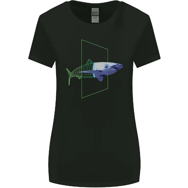 A SCI-FI Shark Womens Wider Cut T-Shirt Iron Safe Non-Iron Wrinkle Free