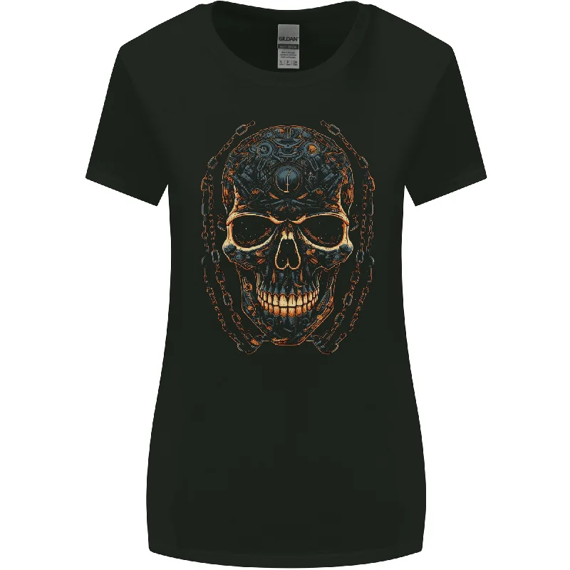 A Skull Made of Scrap Womens Wider Cut T-Shirt Collared T-Shirt Boat Neck A-Line