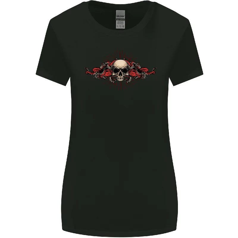 A Skull With Tentacles Womens Wider Cut T-Shirt Welt Pockets Slit Pockets Flap Pockets