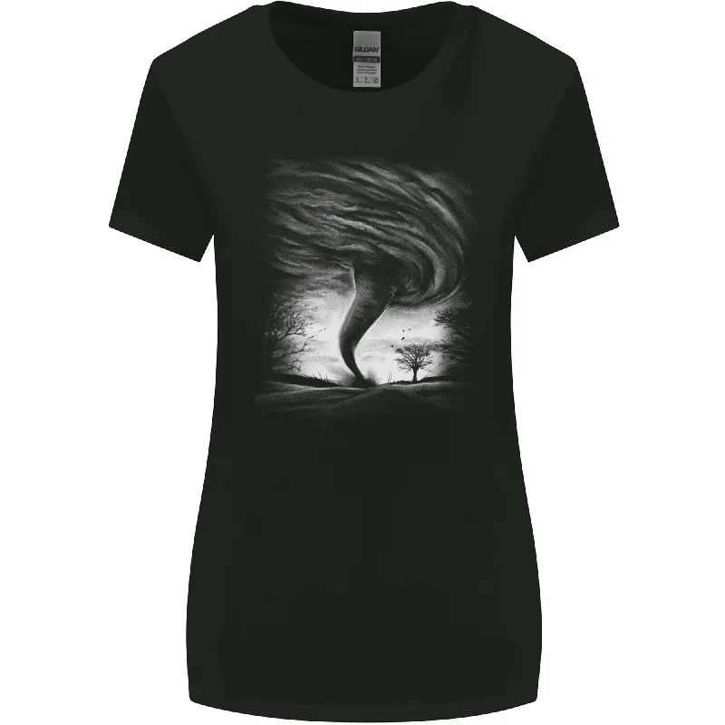 A Tornado Storm Chaser Extreme Weather Womens Wider Cut T-Shirt Jersey Fabric Tulle Fabric Batik Fabric