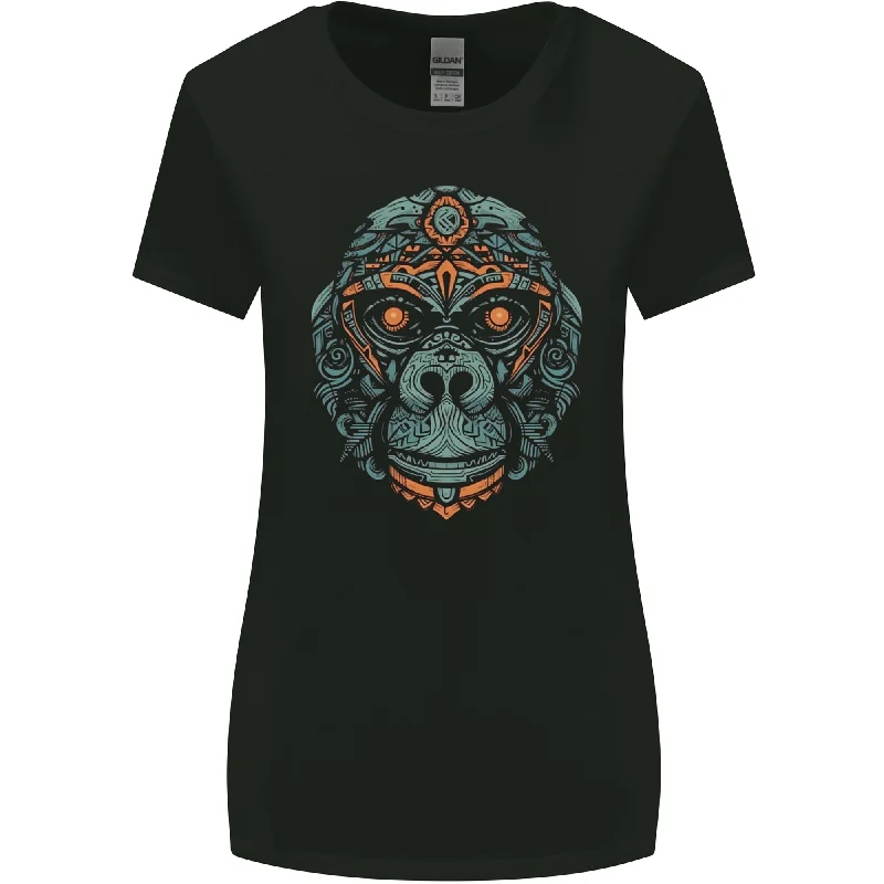 A Tribal Gorilla Womens Wider Cut T-Shirt Cashmere Blend Cotton Blend Poly Blend