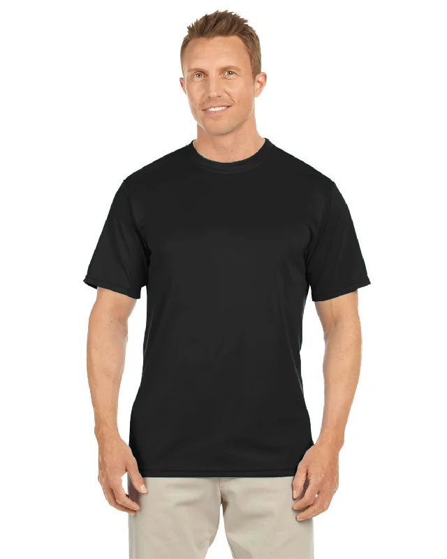 Augusta Moisture Wicking T-Shirt | Black Wool Fabric Cashmere Fabric Tweed Fabric