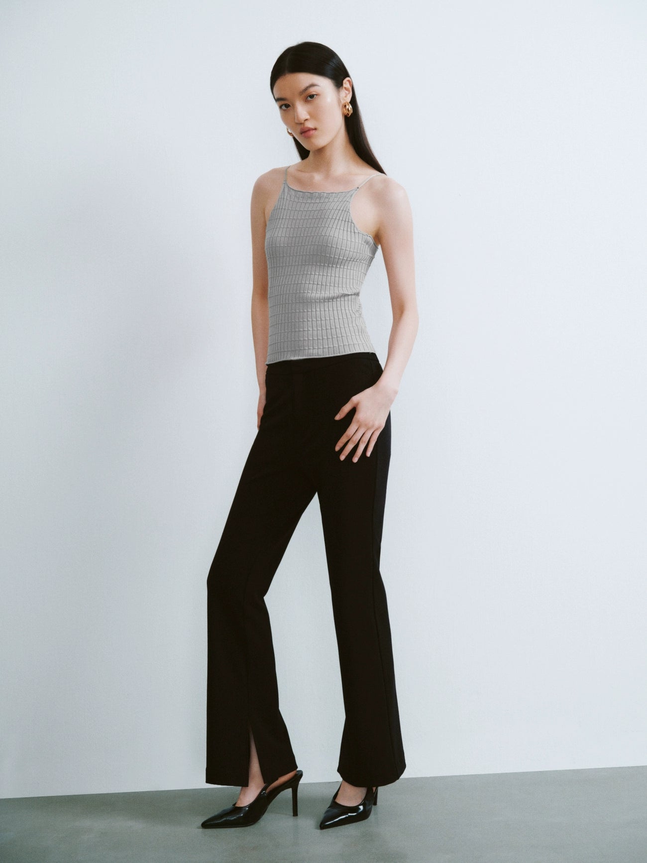 Cami Knitted T-Shirts Print Jacquard Patchwork