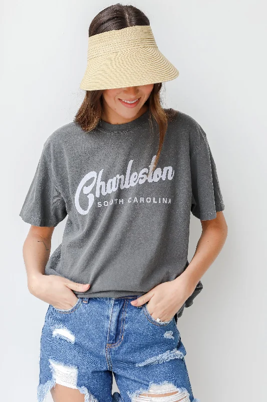 Charcoal Charleston South Carolina Tee Polka Dot Checkered Tartan