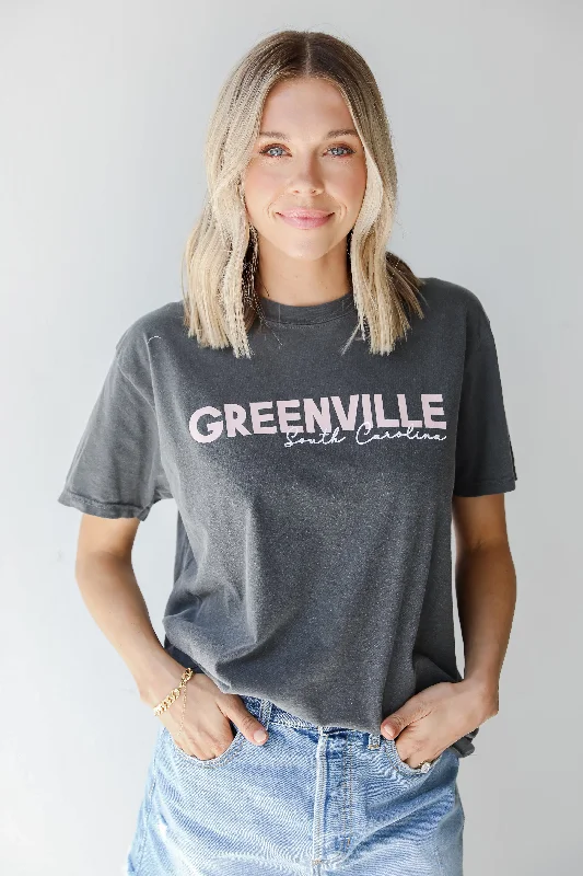 Charcoal Greenville South Carolina Tee Elegant Classic Vintage