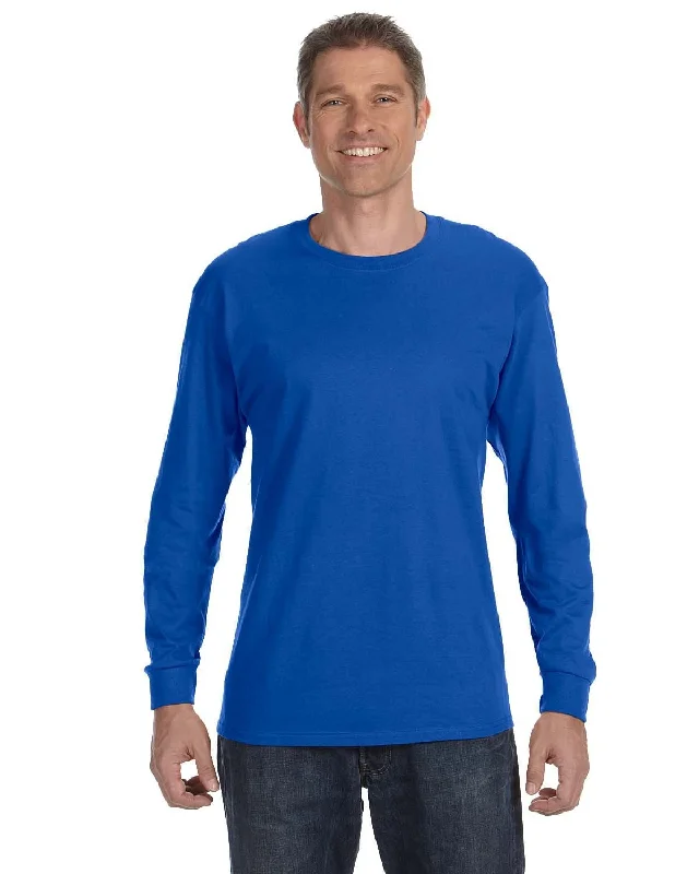 Gildan Heavy Cotton Long Sleeve T-Shirt | Royal Cotton Fabric Linen Fabric Terry Fabric
