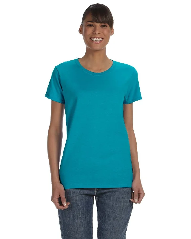 Gildan Ladies Lightweight 100% Cotton T-Shirt | Tropical Blue Anti-Pilling Machine Wash Handmade