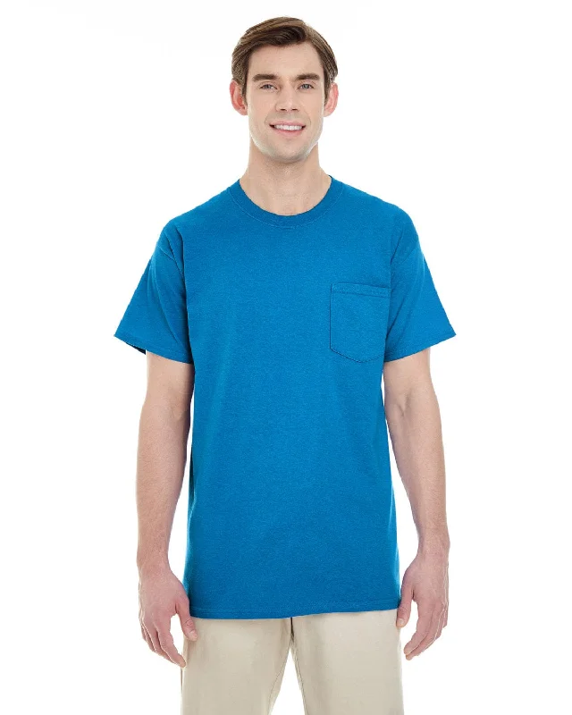 Gildan Pocket T-Shirt | Sapphire Welt Pockets Slit Pockets