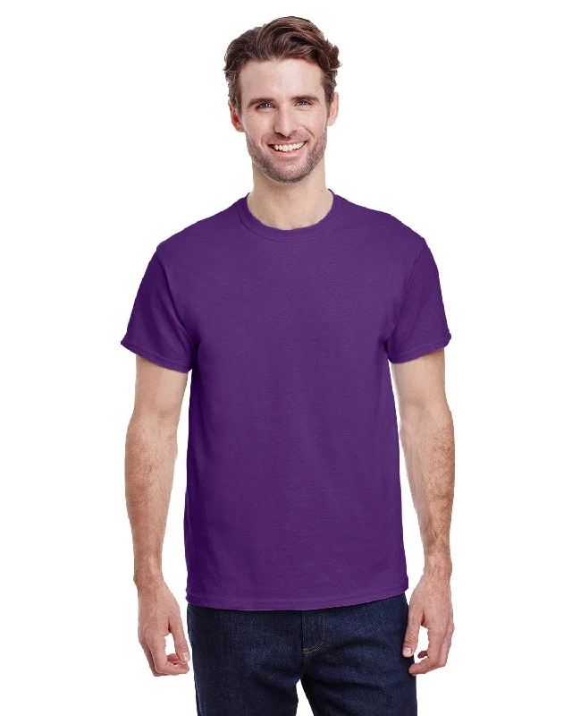 Gildan Ultra Cotton Heavyweight T-Shirt | Purple Boxy Fit Fitted Loose
