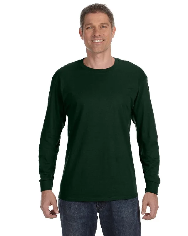 Jerzees DRI-POWER ACTIVE Long Sleeve T-Shirt | Forest Green Anti-Pilling Machine Wash Handmade