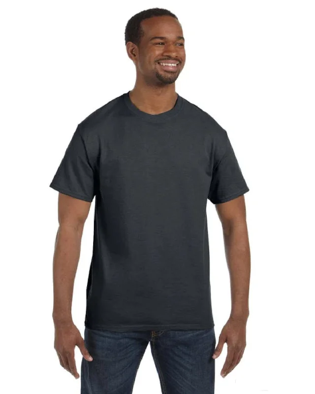 Jerzees Heavyweight 50/50 T-Shirt | Charcoal Grey Solid Color Striped Floral